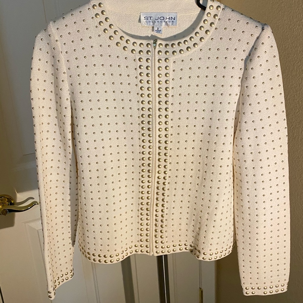 St John Cream Gold studded jacket